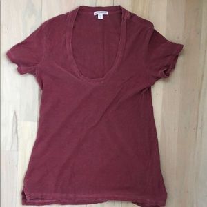 James Peres aubergine tee shirt